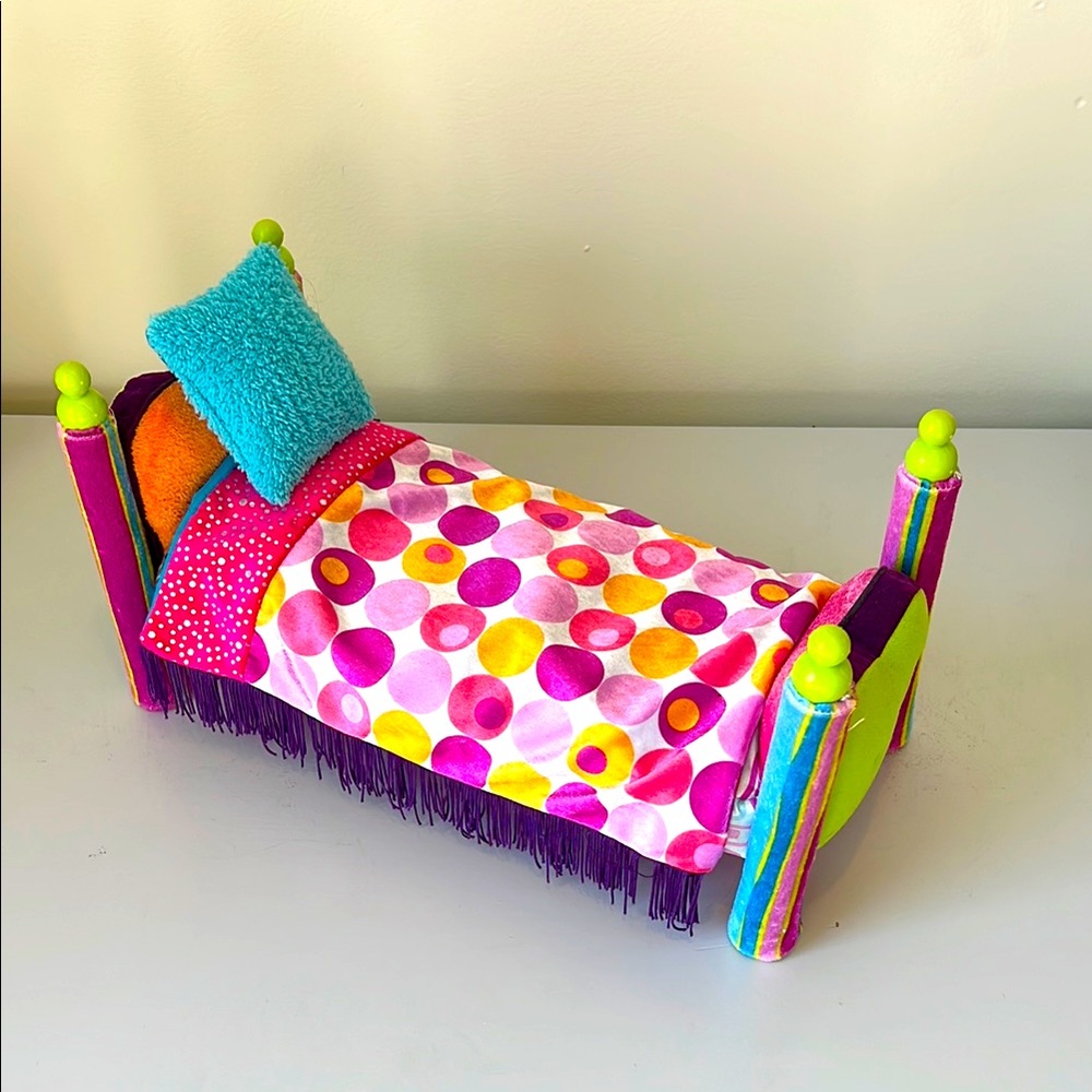 Doll Bed with Bedding and Pillow